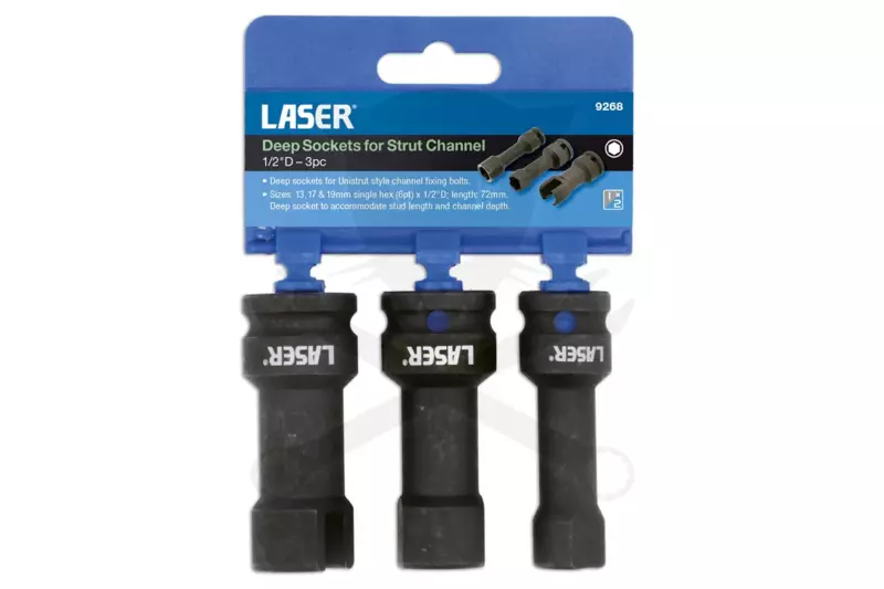Dugókulcs - 1/2" 6 (4) lap hosszú 13-17-19 mm Unistrut csatornához