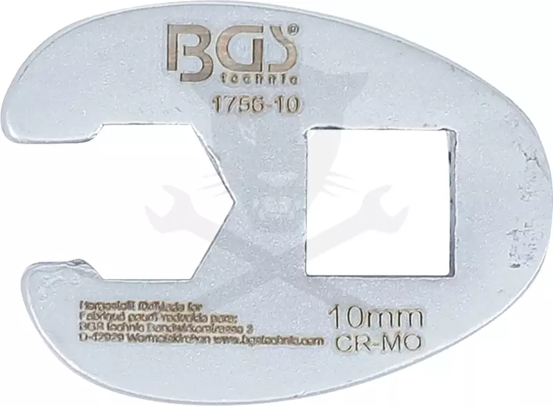 Villáskulcs adapter nyitott 3/8"-os 10 mm "Crowfoot"