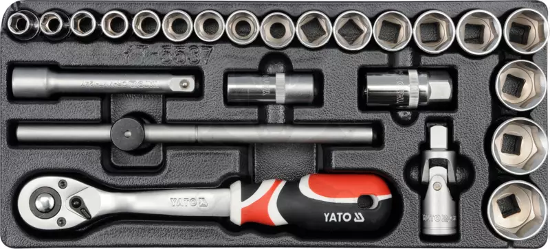 Dugókulcs készlet 24 db-os szerszámos kocsiba tálcás 1/2" - 1/3 - Yato
