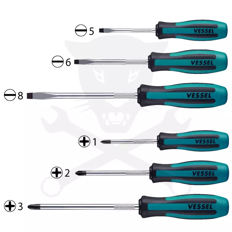 Csavarhúzó készlet torx 6 részes, furatos T10-T40 - Vessel