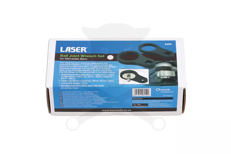 Gömbcsukló szerelő CrowFoot 12 szög 2 db-os:32+38 mm Mercedes - Laser