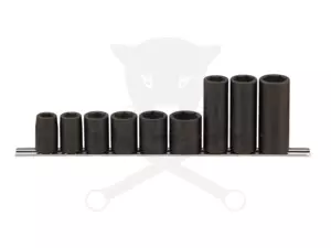 Légkulcsfej készlet 1/2"  9 db  13-24 mm metrikus normál+hosszú Genius