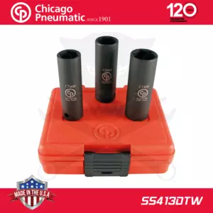 Légkulcsfej készlet 1/2"  3 db 17-21 mm metrikus hosszú 6 l. - Chicago