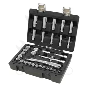 Dugókulcs készlet 3/8" 6 lap 6-24 mm + hosszított 33 db-os (913E/C33)