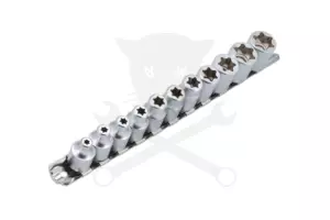 Dugókulcs - crowafej készlet 3/8" belső E-torx E5-E20 11 db-os, lapolt