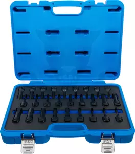 Légkulcsfej készlet 1/2" 27 db-os torx, imbusz, spline