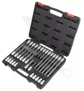 Rátűzőkulcs - crowa+bit készlet 1/2" 32 db-os Torx - Welzh