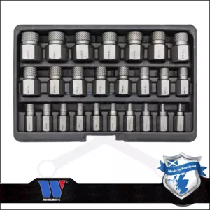 Csavarkiszedő készlet - sérült fejű csavarokhoz Torx-XZN-Imbusz 25 db-os