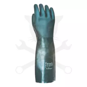 Alkatrészmosó Kesztyű duplán mártott PVC zöld 45cm XL-es 10,5-es