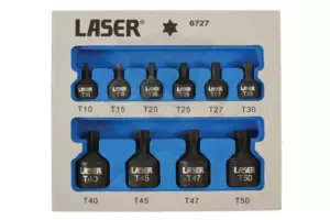 Rátűzőkulcs, gépi Torx T10-T50 10 db-os - extra alacsony