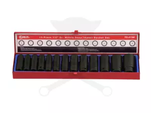 Légkulcsfej készlet 1/2" 13 db 10-30 mm metrikus hosszú Genius
