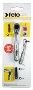 Racsnis hajtószár, mini - bit tartós 1/4" 60T - Felo