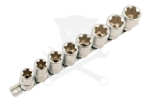 Dugókulcs - crowafej készlet 1/2" Torx Plus® belső 8 db-os EPL18 - EPL32