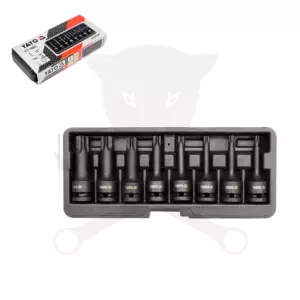Légkulcsfej készlet 1/2" Torx h. T30-T80 üthető 8 db-os - Yato