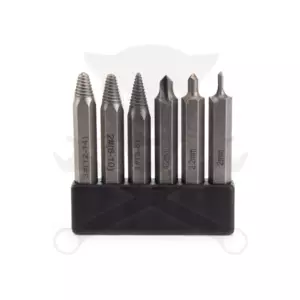 Csavarkiszedő készlet 6 db-os fúró és kihajtó spec. bit készlet: 3-14 mm