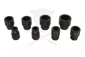 Csavarkiszedő készlet - sérült fejű csavarokhoz  8 db-os 8-19 mm 3/8"