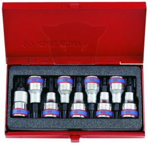 Rátűzőkulcs - crowa+bit készlet 1/2" torx T20-T60 9 db-os