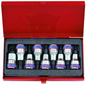 Rátűzőkulcs - crowa+bit készlet 1/2" torx T20-T60 9 db-os