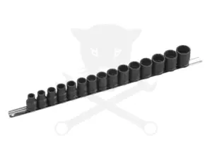 Légkulcsfej készlet 1/2" 15 db 10-24 mm metrikus rövid 12 l. - Genius