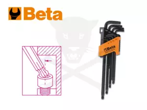 Torxkulcs "L" alakú készlet 08 db-os gömbvégű torx, hosszú - Beta