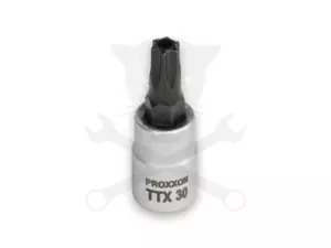 Rátűzőkulcs - crowa+bit 1/4" torx, furatos T30 Proxxon