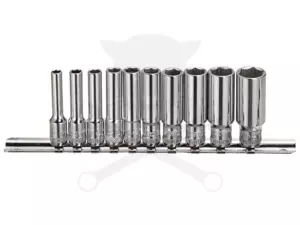 Dugókulcs - crowafej készlet 1/4" 6 lap hosszú COLOS 10 db-os Genius