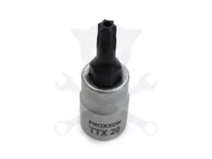 Rátűzőkulcs - crowa+bit 1/4" torx, furatos T20 Proxxon