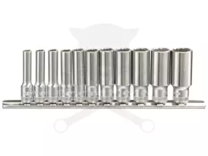 Dugókulcs - crowafej készlet 1/4" 12 szögű hosszú 5.5-14 mm 11 db Genius