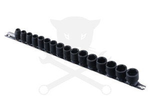 Légkulcsfej készlet 3/8" 16 db 7-22 mm metrikus rövid 6 lapú - Genius