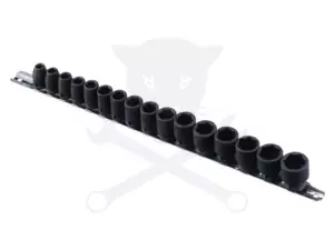 Légkulcsfej készlet 3/8" 16 db 7-22 mm metrikus rövid 6 lapú - Genius