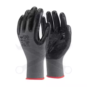 Kesztyű - szerelőkesztyű - szürke Nitril mártott bordáz teny 10/XL