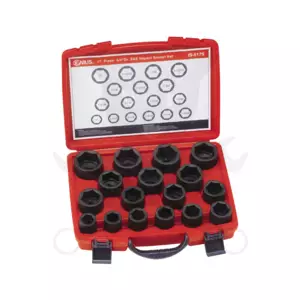 Légkulcsfej készlet 3/4" 17 db-os COLOS 1/3" 6 lapú rövid - Genius