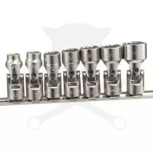 Dugókulcs - crowafej készlet 3/8" 12 sz. csuklós, COLOS 7 db-os 3/8"-3/4"