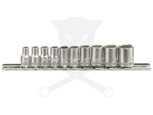 Dugókulcs - crowafej készlet 1/4" 12 szögű COLOS rövid 10 db-os Genius