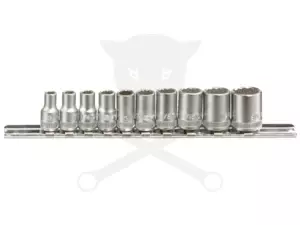 Dugókulcs - crowafej készlet 1/4" 12 szögű COLOS rövid 10 db-os Genius