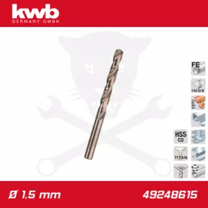 Csigafúró 1,5 mm HSS-G Co5 DIN 338 Twist, profi - KWB