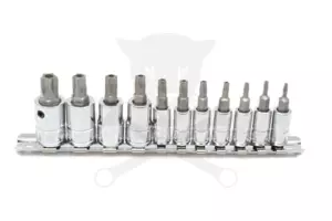 Bit készlet torx 5 ágú-lyukas 11 db-os 1/4"-3/8" Genius