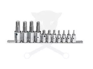 Rátűzőkulcs - crowa+bit készlet 3/8" - 1/2" RIBE 4-16-ig 11 db-os Genius