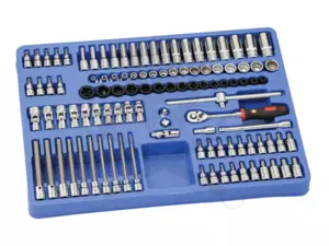 Tálcás Genius dugókulcs + rátűzőkulcs készlet 3/8" 106 db-os 1/1