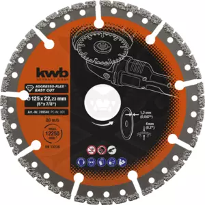 Vágókorong 125 mm Gyémánttárcsa, univerzális - KWB