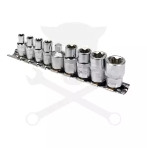Dugókulcs - crowafej készlet 1/4" belső E-torx 9 db-os - Genius