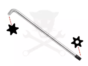 Torxkulcs "L" alakú extra hosszú T45 torx-lyukas torx - BGS