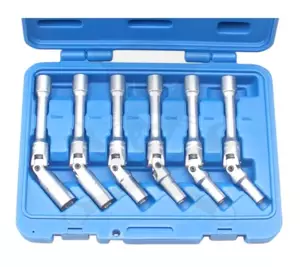 Izzító gyertyaszerelő készlet 3/8" csuklós 6 db-os 150 mm-es BGS