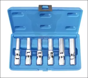 Izzító gyertyaszerelő készlet 3/8" csuklós 6 db-os 080 mm-es BGS