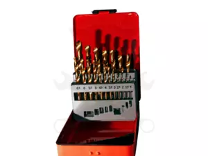 Csigafúró készlet HSS TiN Titán bevonatú 19 db-os 1.0-10.0 mm Ellient