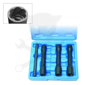 Csavarkiszedő és kerékőr leszedő kulcs készlet 3+1 db-os 1/2" hosszú  BGS