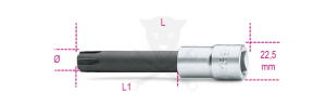Rátűzőkulcs - crowa+bit 1/2" ribe 16 mm Beta (920ES/16L)