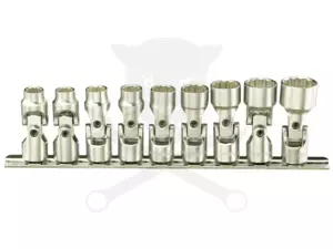 Dugókulcs - crowafej készlet 1/4" 12 sz. csuklós, 6-14 mm Genius