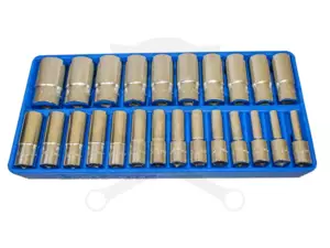 Tálcás Genius dugókulcs készlet 6 lapú hosszú 1/2" 24 db-os - 1/3