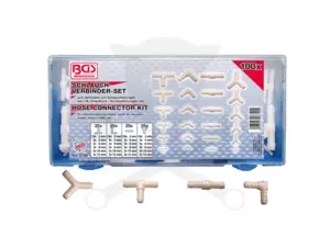 Műanyag csőcsatlakozó készlet 3-12 mm 100 db-os - BGS
